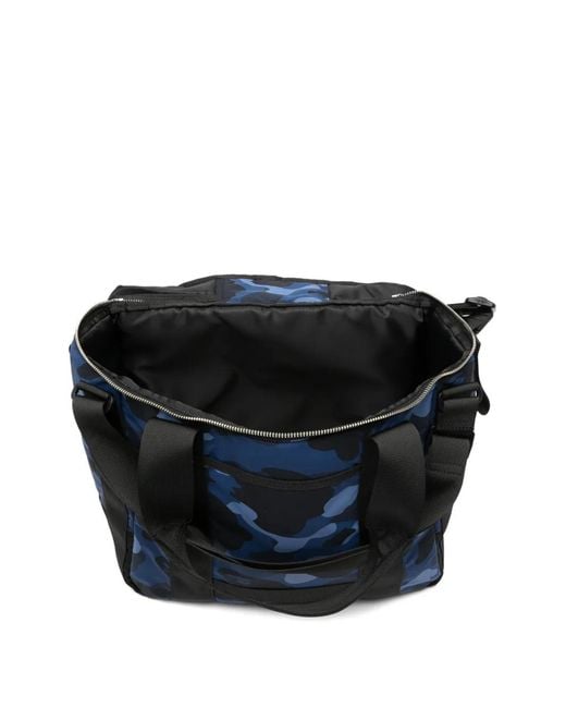 A Bathing Ape Blue Sac Cabas À Motif Camouflage for men