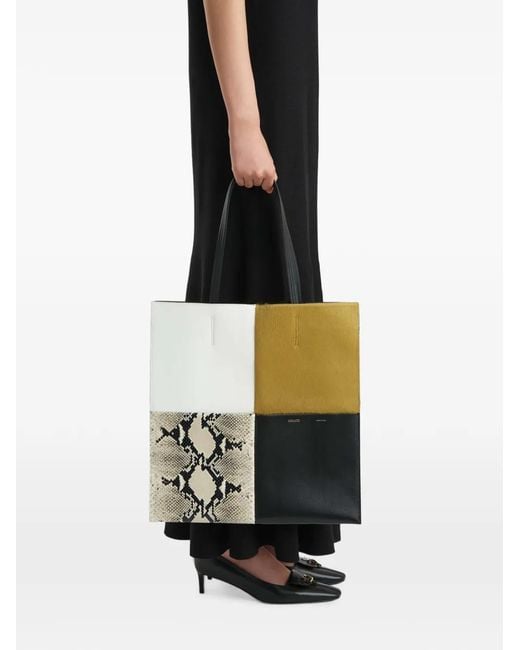 Khaite Black Piper Patchwork Tote