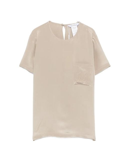 Max Mara White Monogram-Embroidered T-Shirt