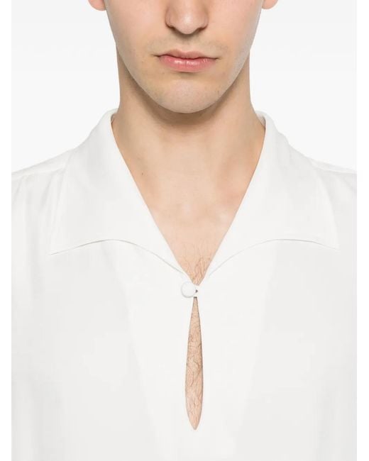 Sandro White Wing-Collar Shirt for men