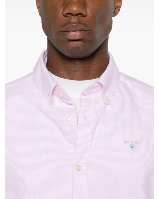 Camisa con logo bordado Barbour de hombre de color Pink