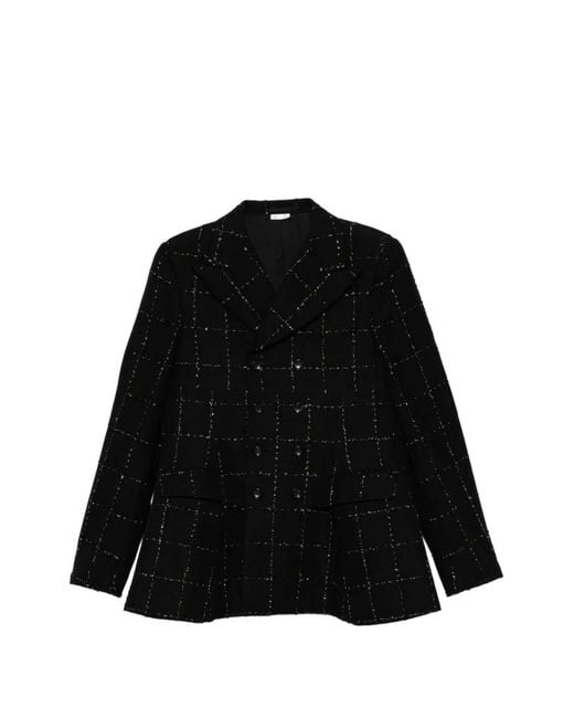 Comme des Garçons Black Checked Sequin-Embellished Blazer for men