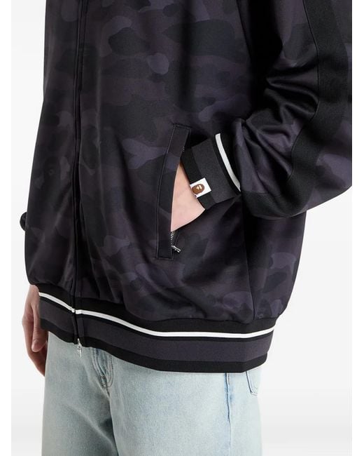 A Bathing Ape Gray Camo-Print Shark-Motif Hoodie for men