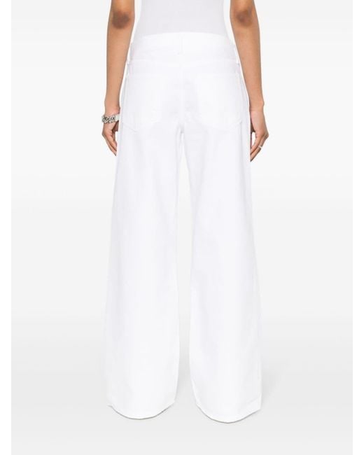 Agolde White Clara Low-rise Flared Jeans