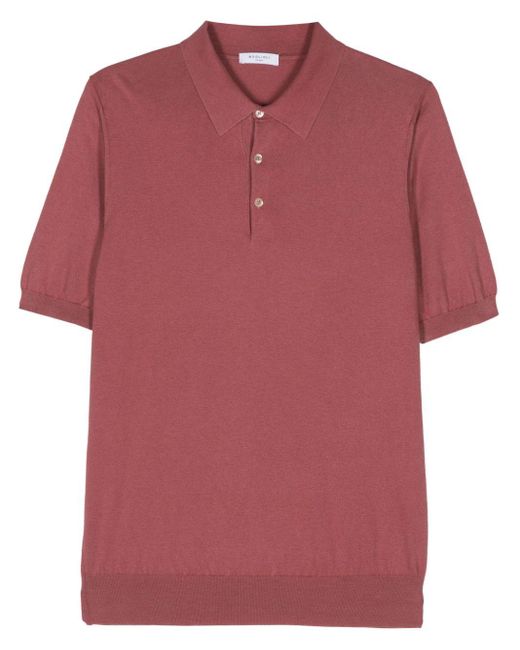 Boglioli Red Fine-knit Polo Shirt for men