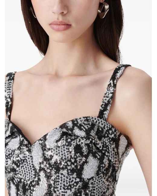 Top estilo corsé con estampado de serpiente IRO de color Gray