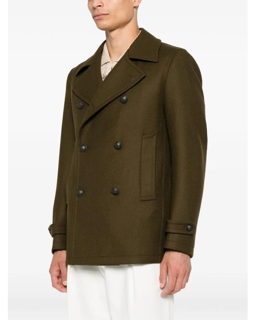 Tagliatore Green Double-Breasted Buttoned Jacket for men
