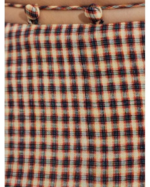 KNWLS Brown Check Ruffled Skirt