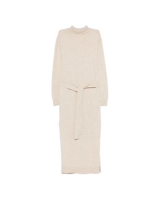 Nanushka White Turtleneck Tie Knitted Midi Dress