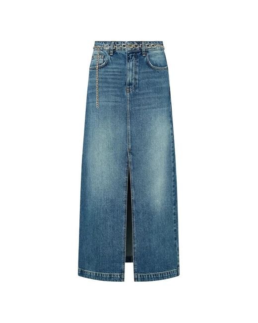 Liu Jo Blue Long Denim Skirt