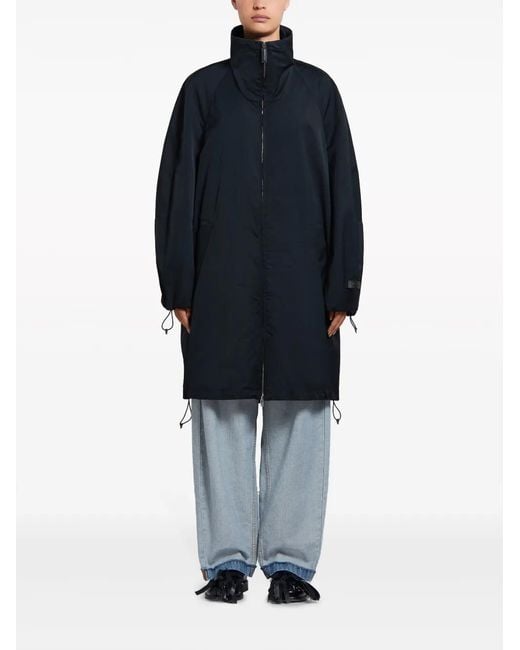 Marni Blue Raglan-Sleeve Zip-Up Coat