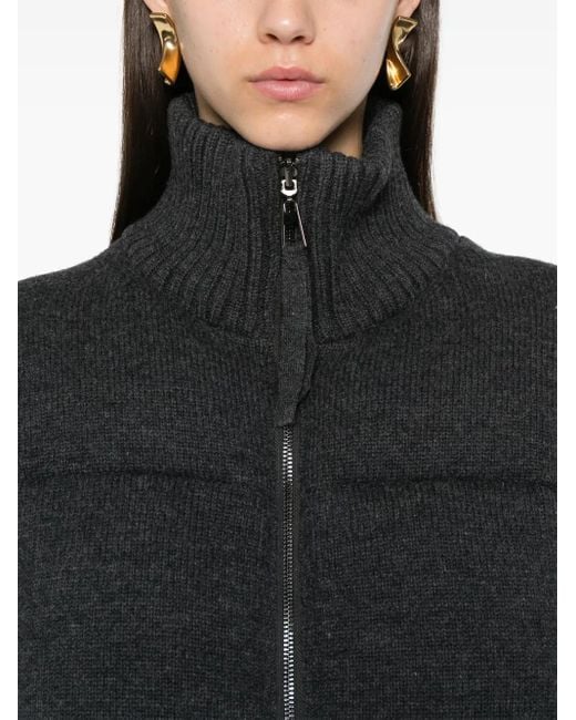 P.A.R.O.S.H. Black Wool Puffer Coat