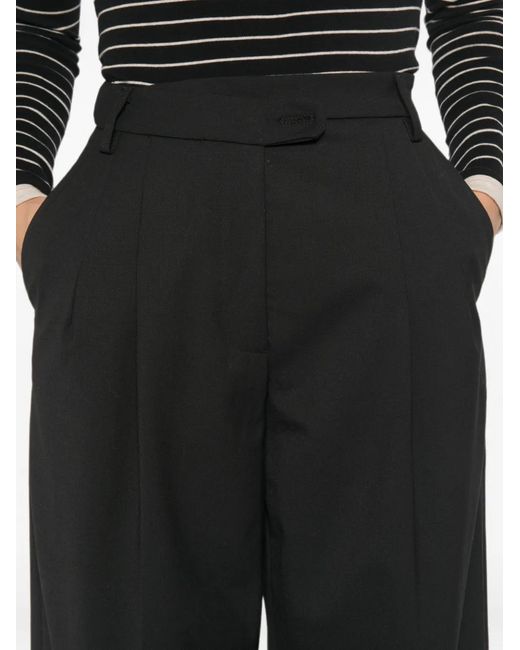 Thelatest Black Pleated Wide-Leg Trousers