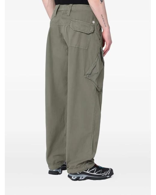 C P Company Gray Cotton Gabardine Trousers for men