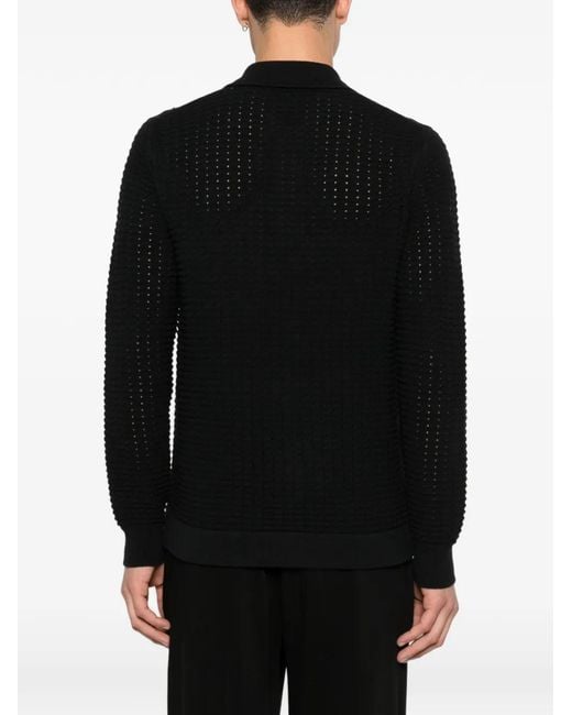 Paolo Pecora Black Buttoned Cardigan for men