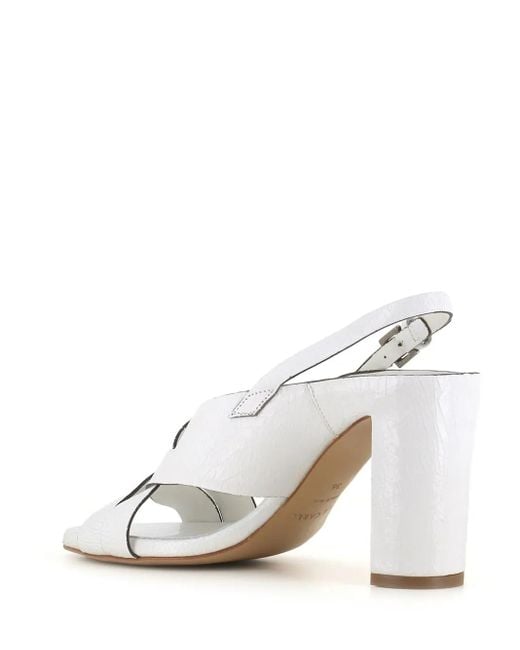 Roberto Del Carlo White Slingback Cross-Strap Sandals