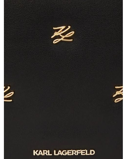 Karl Lagerfeld Black K/Autograph Chain Logo Cross Body Bag