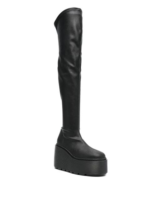 Vic Matié Black 100Mm Calf-Leather Platform Boots