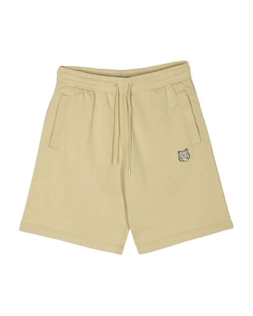 Maison Kitsuné Natural Bold Fox Track Shorts for men
