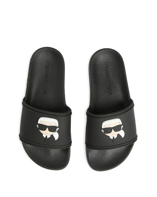 Karl Lagerfeld Ikon Kondo Badslippers in het Black