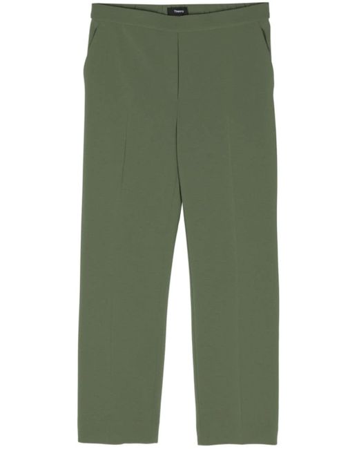 Pantaloni Treeca crop di Theory in Green