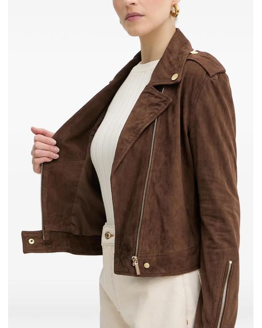 ARMANI EXCHANGE Brown Suede Biker Jacket