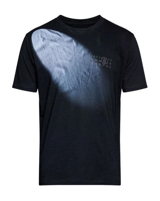 MM6 by Maison Margiela Black Graphic Print T-Shirt for men