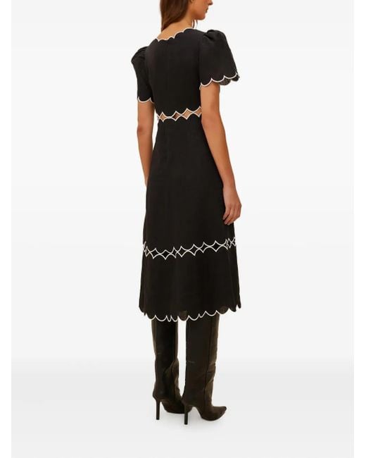 Farm Rio Black Lenzing Ecovero Euroflax Maxi Dress