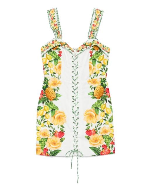 Farm Rio White Picnic Flowers Minidress