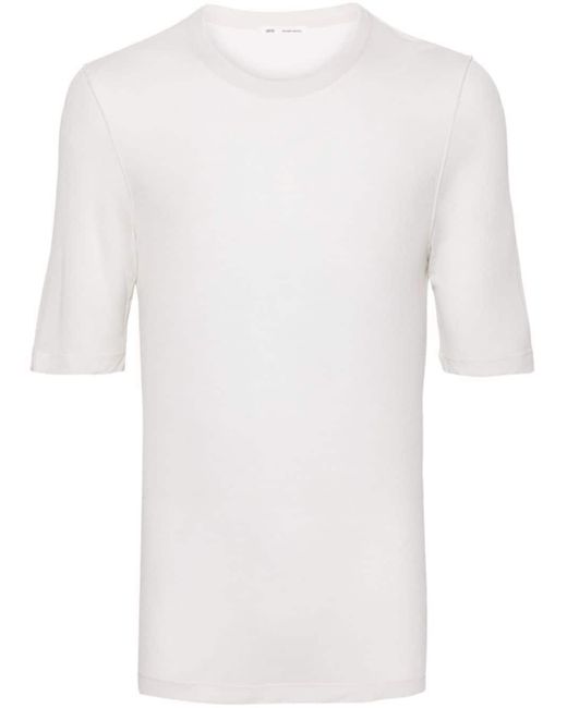 AMI White Semi-sheer Lyocell T-shirt