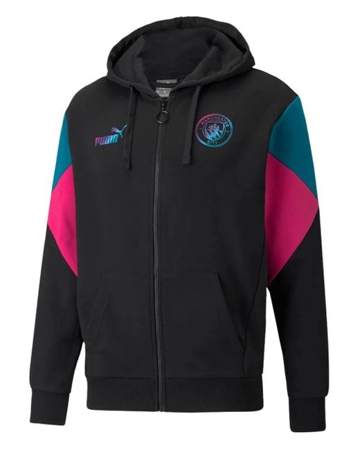 PUMA Black Manchester City Full-Zip Hoodie for men