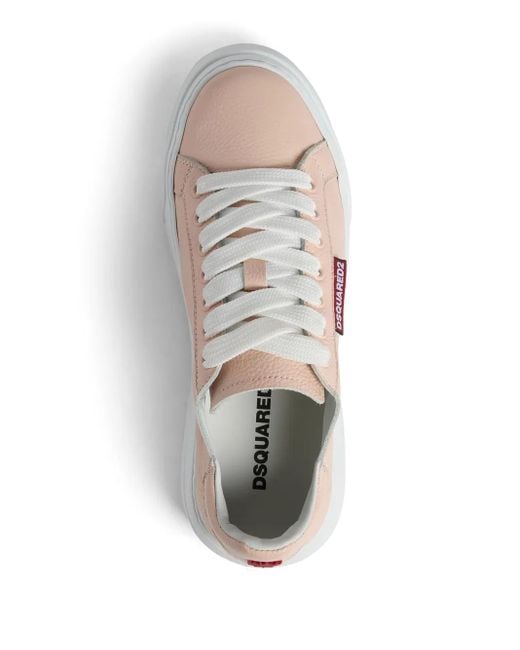 DSquared² Pink Logo-Embossed Lace-Up Sneakers