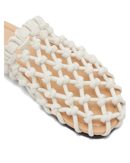 Odissi White Nour Braided Slippers