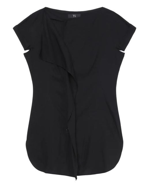 Y's Yohji Yamamoto Asymmetric T-shirt Black