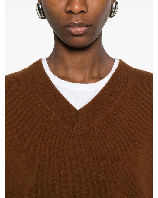 Rohe Brown V-Neck Knitted Sweater