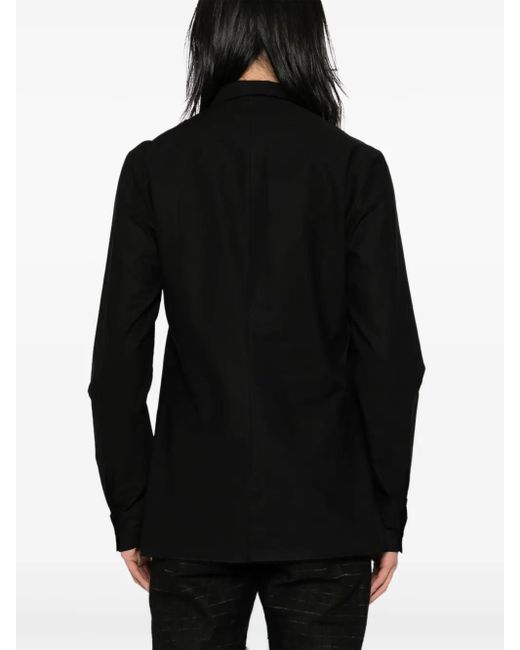 Label Under Construction Black Raw Edge Shirt for men