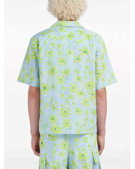 Marni Overhemd Met Bloemenprint in het Green voor heren