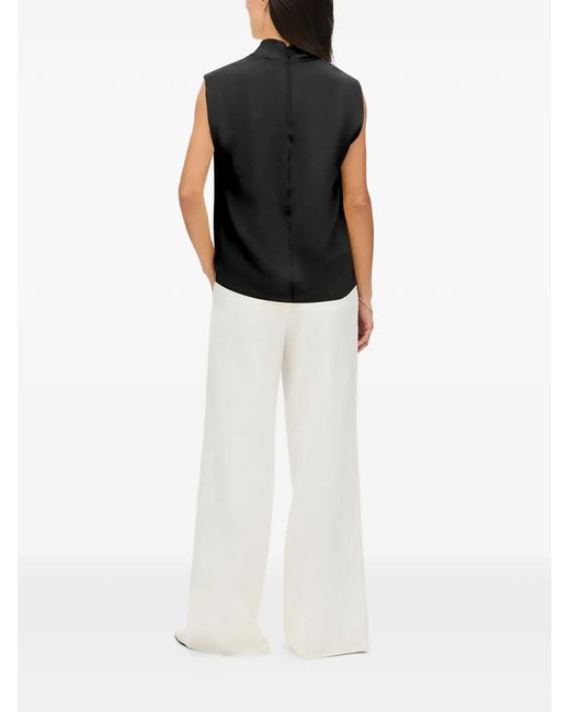 Another Tomorrow Black Cowl-Neck Draped Top