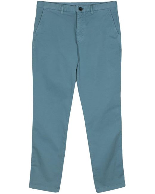 PS by Paul Smith Blue Logo-appliqué Slim-cut Chino Trousers for men