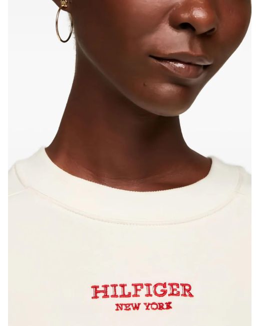 Tommy Hilfiger White Sweatshirt Mit Logo-Print