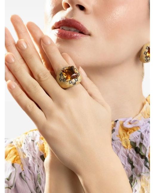 Andreoli Natural Citrine And Diamond Ring