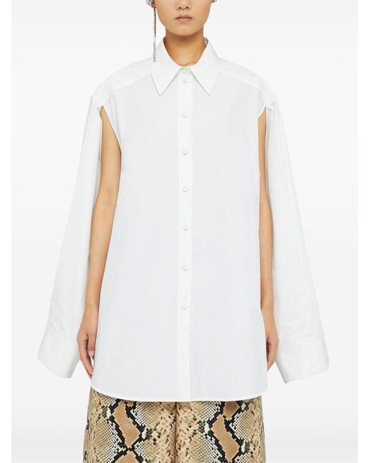 Jil Sander White Oversized-Hemd mit Cut-Out