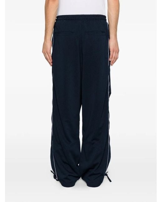 Rhude Blue Pantalon De Jogging Parachute En Résille À Passepoil for men