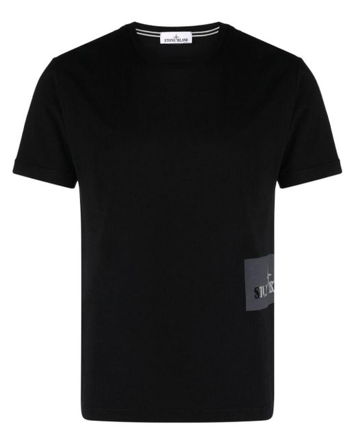 メンズ Stone Island ロゴ Tシャツ Black