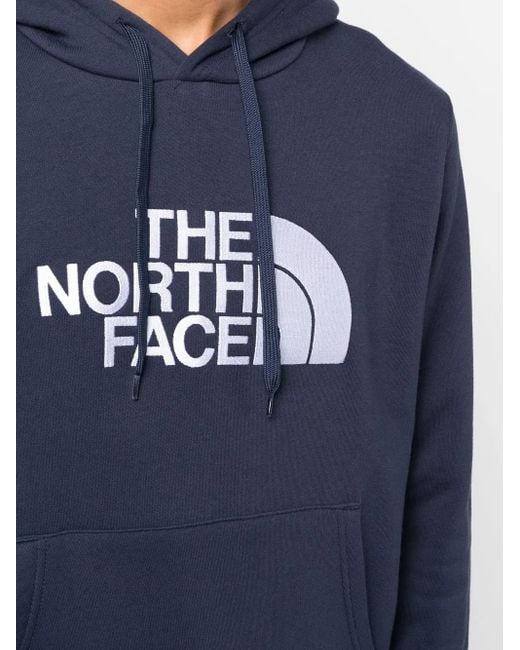 The North Face Blue Logo-Print Long-Sleeve Hoodie for men