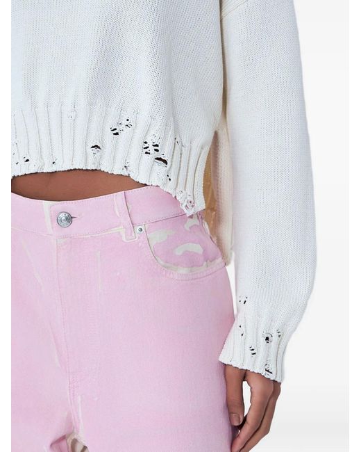 Marni Gray Ribbed-Knit Sweater
