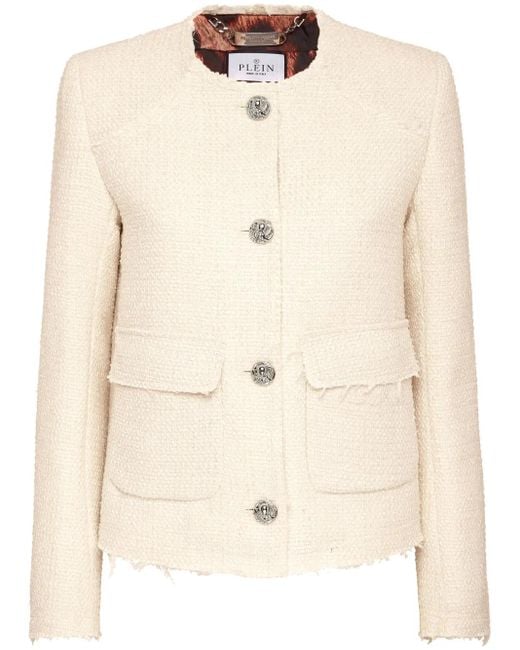 Philipp Plein Natural Tweed Jacket