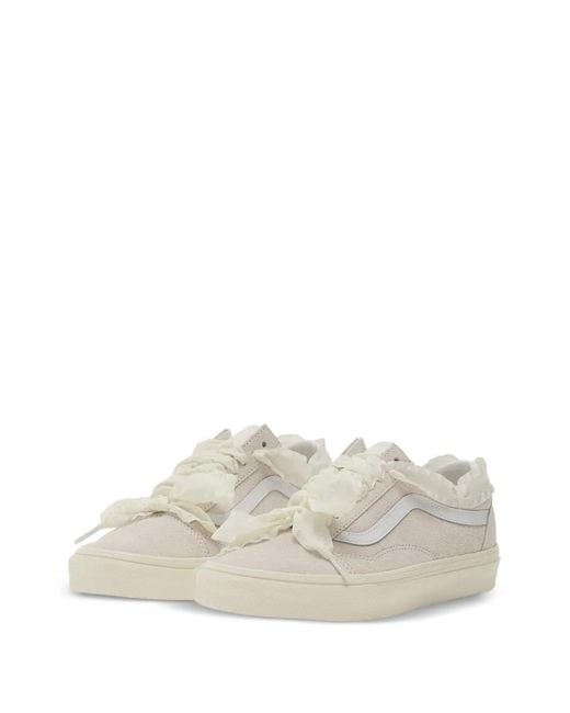 Vans White Ruffle-Trimmed Old Skool Sneakers