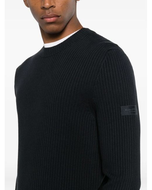 Marc O' Polo Black Ribbed Sweater for men