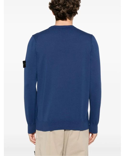 Stone Island Pullover Mit Kompass-Patch in Blue für Herren